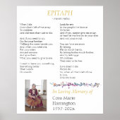 Epitaph Gedicht Custom Memorial Poster (Vorne)