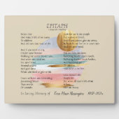 Epitaph Gedicht II | Anpassbare Memorial Fotoplatte (Vorderseite)