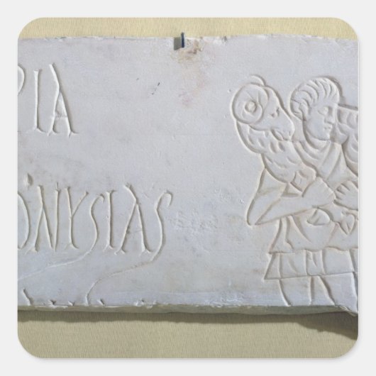 Epitaph mit einem Relief des Guten Hirten Quadratischer Aufkleber (Vorderseite)