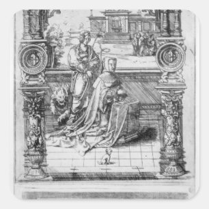 Epitaph von Margaret von Österreich Quadratischer Aufkleber