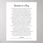 Epitaph zu einem Hund, Lord Byron Gedicht Poster (Vorne)