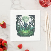 Epitapip Zombie Hand Vollmond Friedhof Serviette (Beispiel)