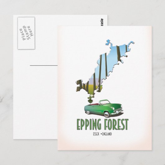 Epping Forest Essex England map Postkarte (Vorne/Hinten)