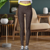 Epresso Gelbe Spakles Glitzer Muster Streifen Leggings