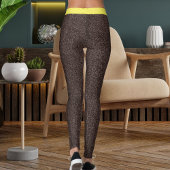 Epresso Gelbe Spakles Glitzer Muster Streifen Leggings