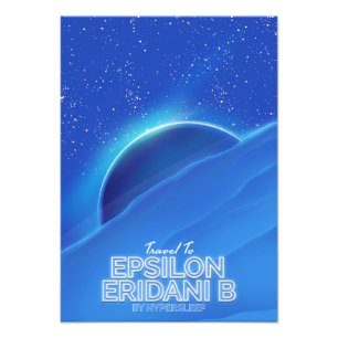 Epsilon Eridani b sci-fi Reiseposter Fotodruck