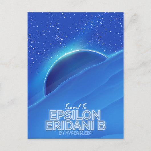 Epsilon Eridani b sci-fi Reiseposter Postkarte (Vorderseite)