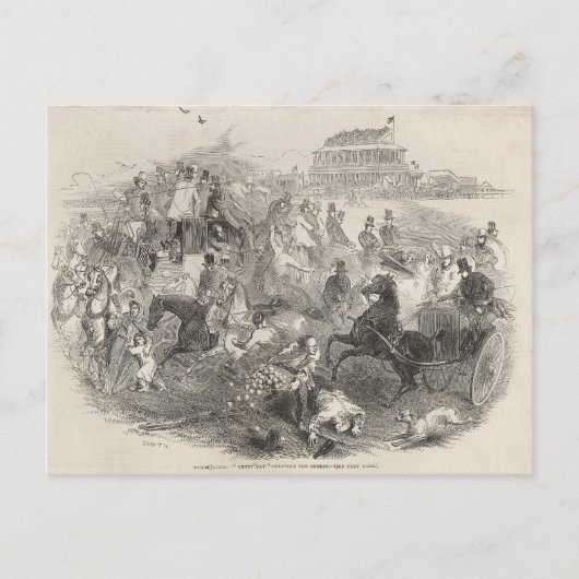 Epsom Races, 'Derby Day': Verlass des Kurses Postkarte (Vorderseite)