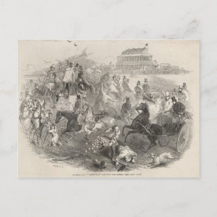 Epsom Races, 'Derby Day': Verlass des Kurses Postkarte