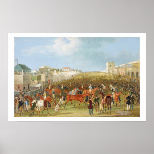 Epsom-Rennen: Das Rennen über (Öl auf Leinwand) Poster