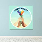 Equal Rights Rainbow Flower – Diversity and Unity Leinwanddruck (Insitu (Holzboden))
