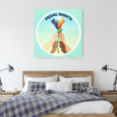 Equal Rights Rainbow Flower – Diversity and Unity Leinwanddruck (Insitu (Schlafzimmer))