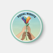 Equal Rights Rainbow Flower – Diversity and Unity Magnet (Vorne)