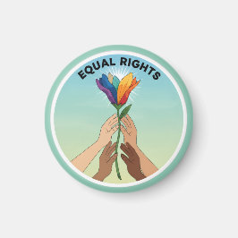 Equal Rights Rainbow Flower – Diversity and Unity Magnet