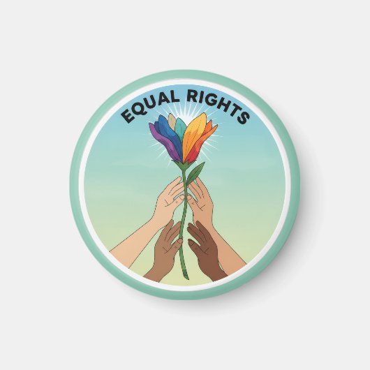 Equal Rights Rainbow Flower – Diversity and Unity Magnet (Vorne)