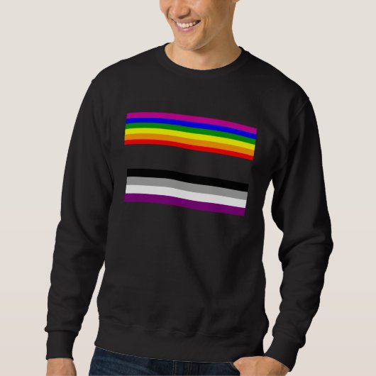 Equal Sign Ace Flag Asexual Lesbian Equality Suppo Sweatshirt (Vorderseite)