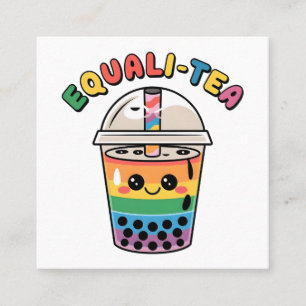 Equali-Tea Lustiger LGBTQ-Bubble-Tee-Pride-Monat Quadratische Visitenkarte