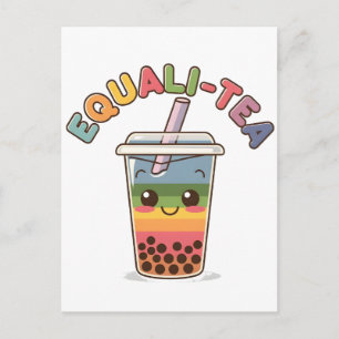 Equali-Tea Lustiges LGBTQ-Bubble-Tea-Pride-Monat Feiertagspostkarte