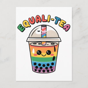 Equali-Tea Lustiges LGBTQ-Bubble-Tea-Pride-Monat Postkarte