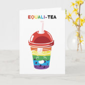 Equalitea LGBTQ Stolz Regenbogenflagge Boba Bubble Karte (Gelbe Blume)