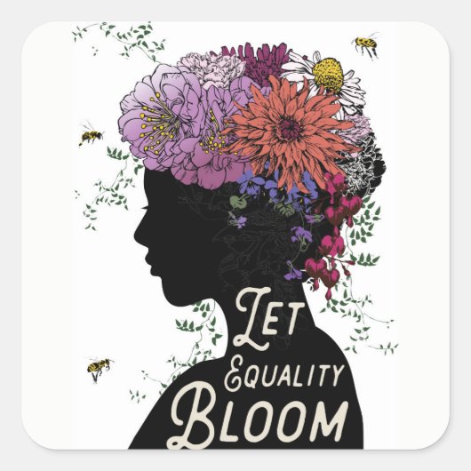 Equality Bloom Aufkleber gelassen (Vorderseite)
