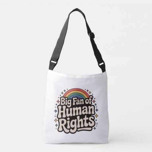 EQUALITY HUMAN RIGHTS CROSS BODY BAG TRAGETASCHEN MIT LANGEN TRÄGERN (Vorderseite)