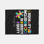 Equality Inclusion Diversity Equity Liebe Autismus Fleecedecke (Vorderseite (Horizontal))