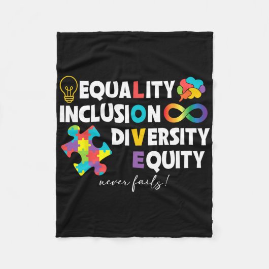 Equality Inclusion Diversity Equity Liebe Autismus Fleecedecke (Vorderseite)