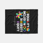 Equality Inclusion Diversity Equity Liebe Autismus Fleecedecke (Vorderseite (Horizontal))