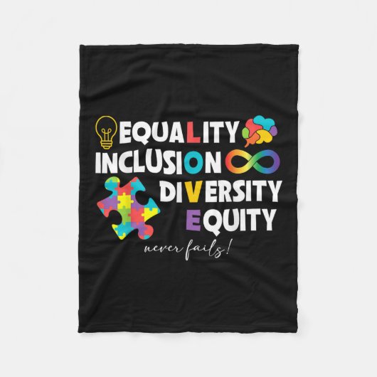 Equality Inclusion Diversity Equity Liebe Autismus Fleecedecke (Vorderseite)