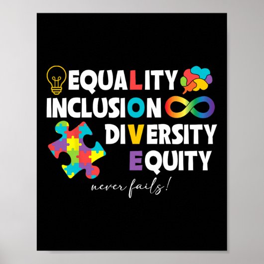 Equality Inclusion Diversity Equity Liebe Autismus Poster (Vorne)