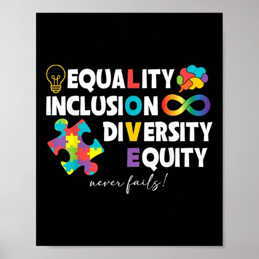 Equality Inclusion Diversity Equity Liebe Autismus Poster (Vorne)
