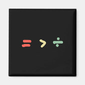 Equality Is Greater Than Division Math Black Histo Magnet (Vorne)