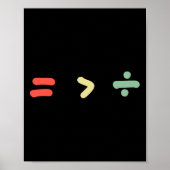 Equality Is Greater Than Division Math Black Histo Poster (Vorne)