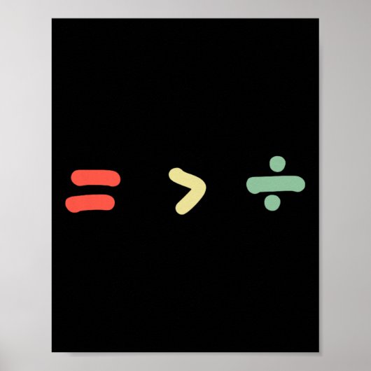 Equality Is Greater Than Division Math Black Histo Poster (Vorne)