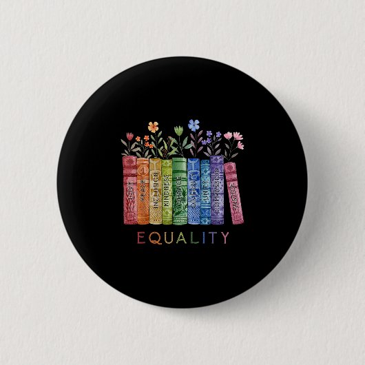 Equality Peace Love Kindness Read Book Lgbt Gay Pr Button (Vorderseite)