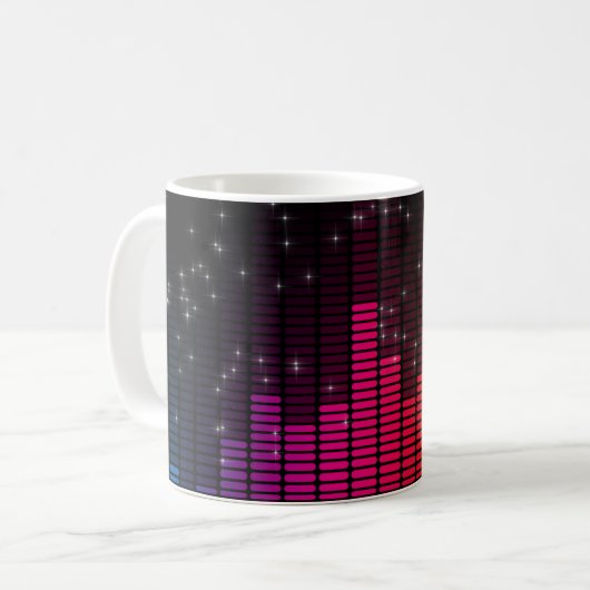Equalizer Disco-Lichter Musiklautstärke Kaffeetasse (Vorderseite Links)