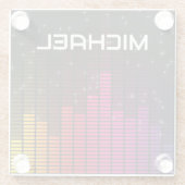 Equalizer Disco-Lichter Musiklautstärke Personalis Glasuntersetzer (Rückseite)