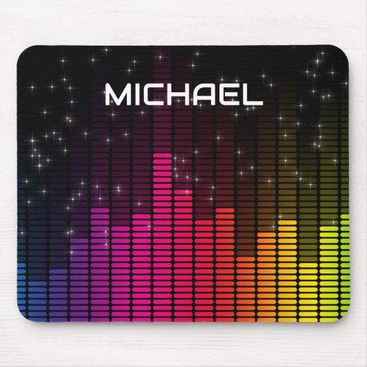 Equalizer Disco-Lichter Musiklautstärke Personalis Mousepad (Vorne)