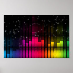 Equalizer Disco-Lichter Musiklautstärke Poster