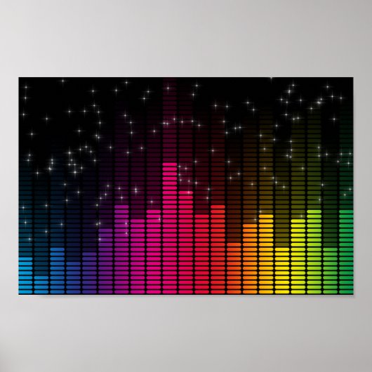 Equalizer Disco-Lichter Musiklautstärke Poster (Vorne)