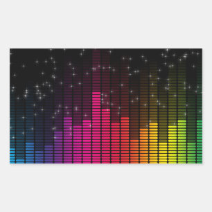 Equalizer Disco Lights Music Volume Rechteckiger Aufkleber