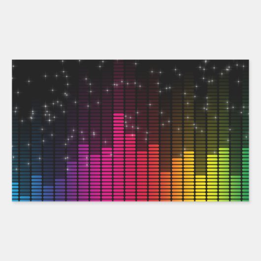 Equalizer Disco Lights Music Volume Rechteckiger Aufkleber (Vorderseite)