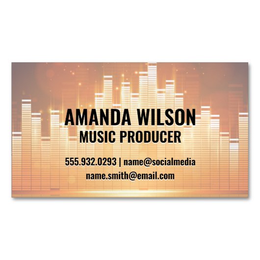 Equalizer Light Background Magnetische Visitenkarte (Vorderseite)