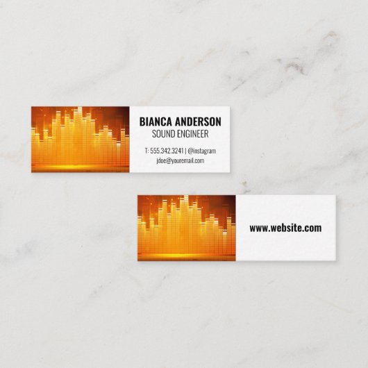 Equalizer Light Background Mini Visitenkarte (Vorne/Hinten)