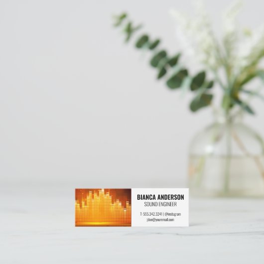 Equalizer Light Background Mini Visitenkarte (Stehend Vorderseite)