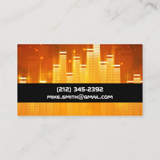 Equalizer Light Background Visitenkarte (Rückseite)