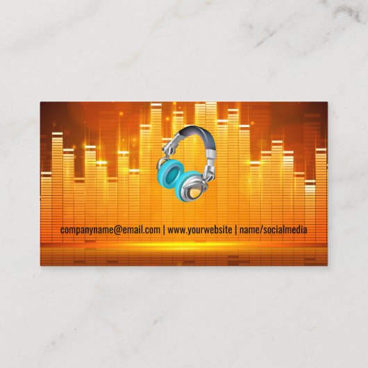 Equalizer Light Background Visitenkarte (Rückseite)