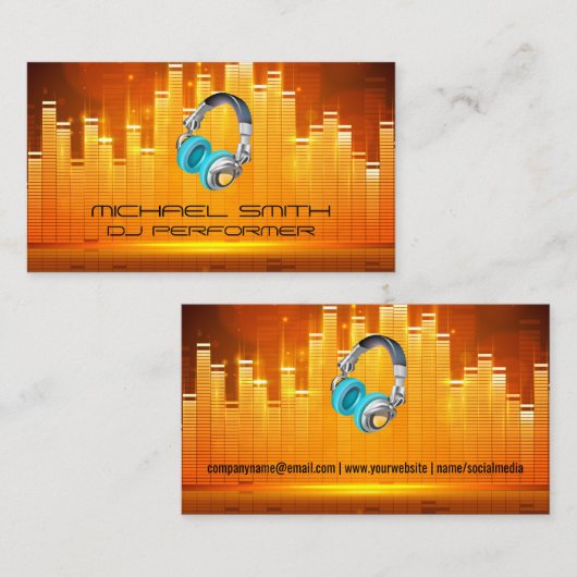 Equalizer Light Background Visitenkarte (Vorne/Hinten)
