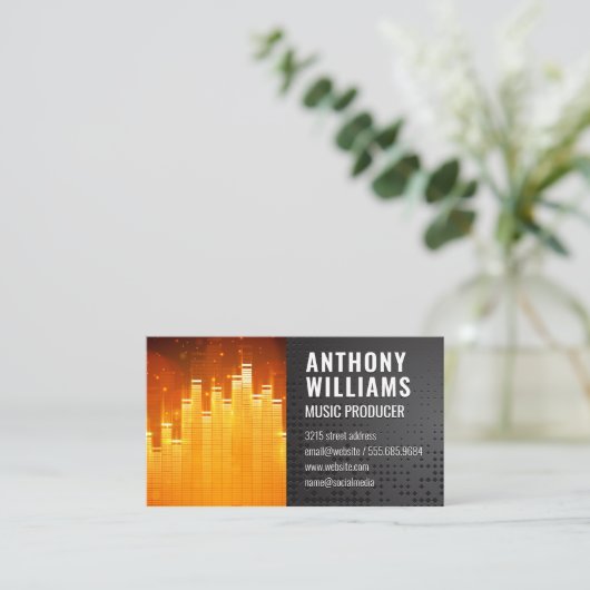 Equalizer Light Background Visitenkarte (Stehend Vorderseite)